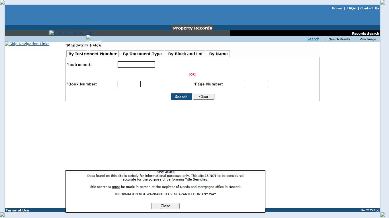 Public Records Electronic Search System